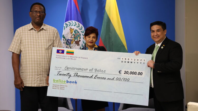 Belize Receives Hurricane Lisa Relief Funds from the Republic of Lithuania