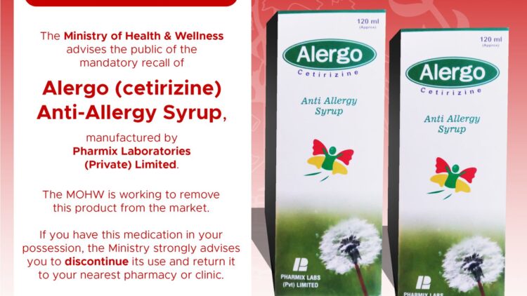 MoHW Issues Recall for Alergo Anti-Allergy Syrup