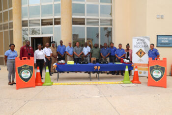 MED hands over Road Safety Equipment to the Department of Transport and Police Traffic Unit