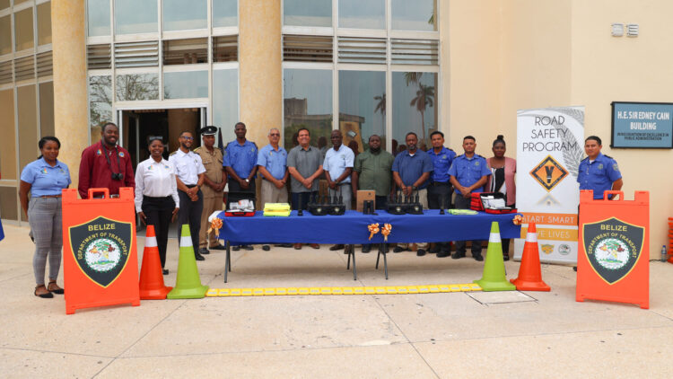 MED hands over Road Safety Equipment to the Department of Transport and Police Traffic Unit
